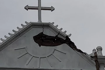 ஆக்காட்டி வெளி - குமணாயன் குளம் புனித தோமையார் ஆலயத்தின் மீது இடி, மின்னல் தாக்கம்