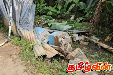 வட்டுக்கோட்டையில் வீதியை விட்டு விலகி விபத்திற்கு உள்ளான வாகனம்