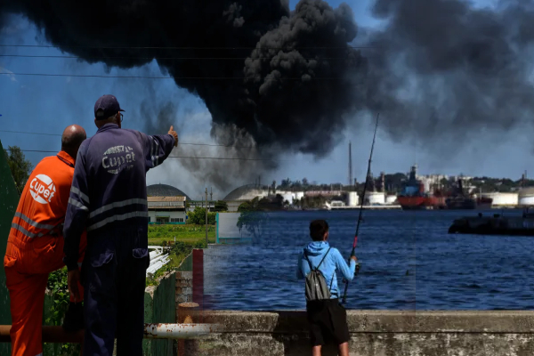 கியூபா ஹவானா எண்ணெய் சுத்திகரிப்பு நிலையத்தில் தீ விபத்து | Fire Breaks Out At Havana Oil Refinery In Cuba