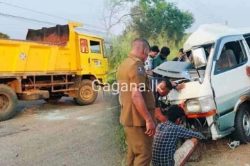 බිහිසුණු ටිපර්- වෑන් අනතුරකින් කතක් අවසන් ගමන් යයි..