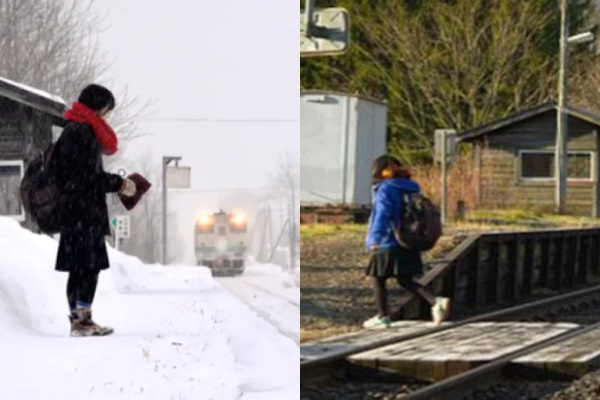 japan railway station for one girl