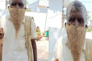 குருவி கூட்டு மாஸ்க்குடன் வந்து பரபரப்பை ஏற்படுத்திய நபர்! தீயாய் பரவும் அரிய புகைப்படம்
