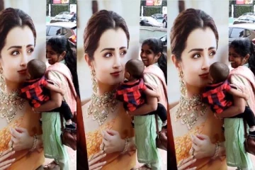 நடிகை த்ரிஷாவின் உதட்டில் லிப் லாக் - வைரலாகும் வீடியோ காட்சி