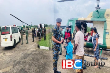 மன்னாரில் ஒரே குடும்பத்தைச் சேர்ந்த மூவர் உலங்குவானூர்தி மூலம் மீட்பு