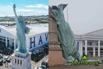 பிரேசிலில் உடைந்து விழுந்த சுதந்திர தேவி சிலை! வெளியான பரபரப்பு காணொளி