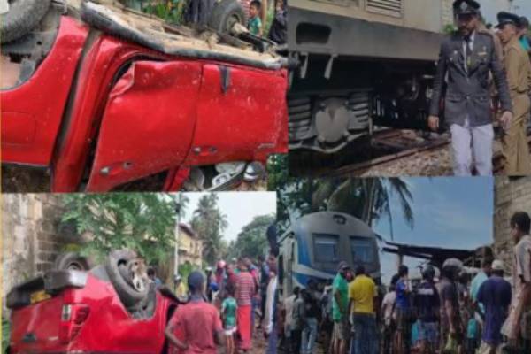 அதிகாலை இடம்பெற்ற கோர விபத்து! தொடருந்தில் மோதி இருவர் பலி: மற்றொருவர் ஆபத்தான நிலையில...! | Kep Vehicle Collided With Train Three Injured