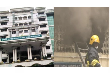 ராஜீவ் காந்தி அரசு மருத்துவமனையில் திடீர் தீ விபத்து - அலறி ஓடிய கொரோனா நோயாளிகள்