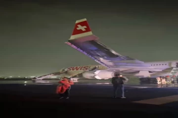 சுவிஸ் விமானத்தில் தீ விபத்து: டெல்லி விமான நிலையத்தில் பரபரப்பு: வீடியோ