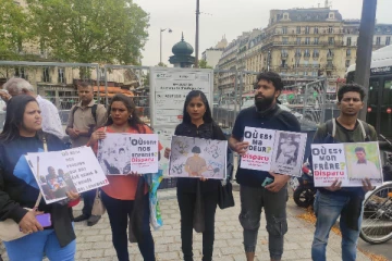 இலங்கை தமிழர்களுக்கு ஆதரவாக பிரான்சில் இடம்பெற்ற போராட்டம்(Photos)