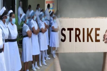 நாடளாவிய ரீதியில் பணிப்பகிஷ்கரிப்பில் ஈடுப்பட்டுள்ள அரச தாதியர்கள்