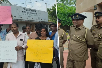 யாழ்.நெல்லியடியில் மதுபானசாலை அமைப்பதற்கு எதிராக கண்டனப் போராட்டம் முன்னெடுப்பு!