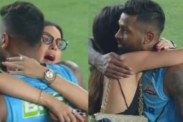 கண்ணீர் விட்ட மனைவி... கட்டியணைத்து ஆறுதல் சொன்ன ஹர்திக் பாண்ட்யா  - வைரல் வீடியோ உள்ளே