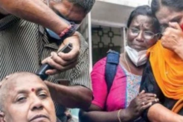 எட்டுமனூர் தொகுதியில் சீட் வழங்காத விரக்தியில் மொட்டையடித்துக்கொண்ட லத்திகா சுபாஷ்!