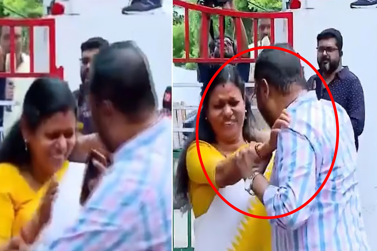 பெண் எம்எல்ஏ விடம் பொது இடத்தில் அத்து மீறிய மூத்த தலைவர்; வலுக்கட்டாயமாக அணைக்க முயற்சி | Senior Leader Crosses The Line With Female Mla