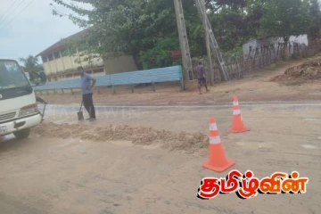 பாரிய விபத்துக்கள் ஏற்படும் அபாயத்தில் மருதங்கேணி- புதுக்காடு பிரதான வீதி!