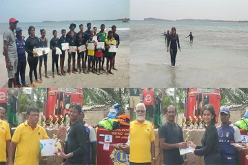 பாக்கு நீரினையை கடப்பதற்காக தயாராகும் மாணவர்களுக்கு நீச்சல் போட்டி (PHOTOS)