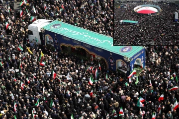 கண்ணீர்க் கடலில் டெஹ்ரான் ; அலி லாரிஜானியின் இறுதி ஊர்வலத்தில் திரண்ட இலட்சக்கணக்கான மக்கள்