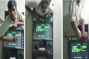 ஏடிஎம் இயந்திரத்தின் உள்ளே சிக்கிய திருடன்- போலீசாரிடம் வசமாக சிக்கியது எப்படி?