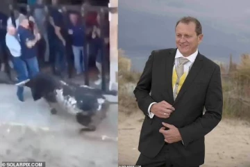 ஸ்பெயின் திருவிழா முட்டித் தூக்கிய காளை! தலைமை நிர்வாக அதிகாரிக்கு நேர்ந்த பரிதாபம்