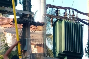 யாழில் திடீரென தீப்பற்றி எரிந்த மின்மாற்றி..!(Photos)