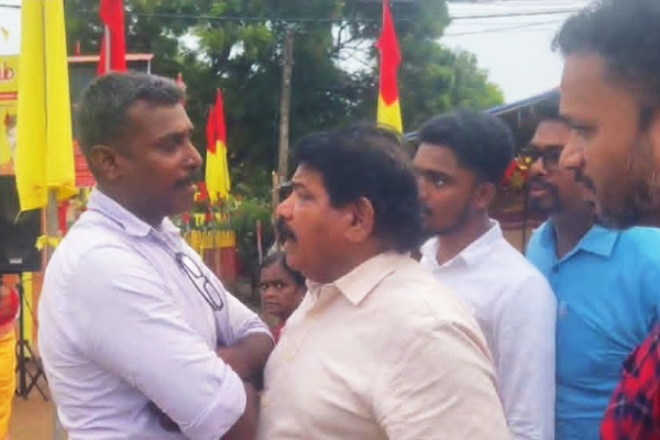 தியாக தீபத்திற்கு அஞ்சலி செலுத்த சென்ற அமைச்சரை வழிமறித்த முன்னணியினர் | Minister Blocked On Way To Pay Tribute Thileepan