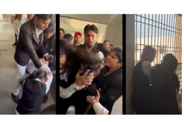 நீதிமன்றத்தில் முடியைப் பிடித்து சண்டை போட்ட 2 பெண் வழக்கறிஞர்கள் -வைரலாகும் வீடியோ