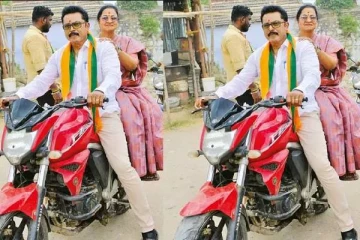 Number Plate -ம் இல்லை.. Helmet -ம் இல்லை: ராதிகாவுடன் பைக்கில் சென்று வாக்கு சேகரித்த சரத்குமார்