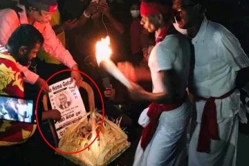 ராஜபக்சர்களை அடக்க சூனியம் - கொதிக்கும் சிங்களவர்கள் ( படங்கள்)