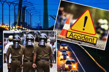 தெற்கு அதிவேக வீதியில் பேருந்து - லொறி மோதி விபத்து...! இரவில் ஸ்தம்பிதமடைந்த போக்குவரத்து