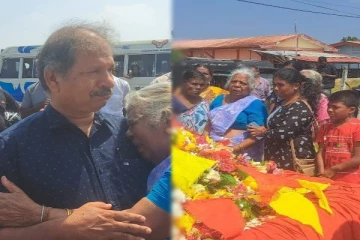 சாந்தனின் உடலுக்கு முன்னால் முருகனின் தாய் மற்றும் சகோதரி கதறல்