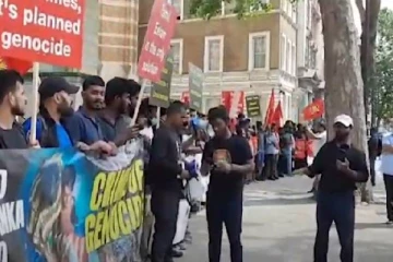 பிரித்தானியாவில் ஈழத்தமிழர்கள் மாபெரும் போராட்டம்