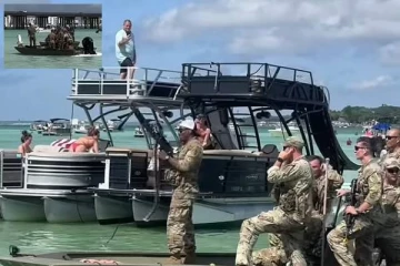 ஃபுளோரிடா கடற்கரையில் இராணுவ வீரர்களின் அதிர்ச்சி செயல்: பயத்தில் அலறிய பொதுமக்கள் (வீடியோ)