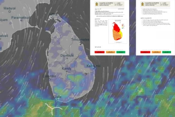 නිරිතදිග මෝසම නිසා තද සුළං හමන පළාත් සහ දිස්ත්‍රික්ක මෙන්න