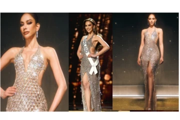 Wow... குப்பையில் எறியப்பட்ட குளிர்பான கேன் மூடிகளால் செய்த ஆடையை அணிந்து வந்த பிரபஞ்ச அழகி...!