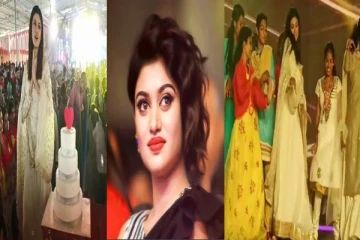 தனது பிறந்தநாளை மாணவிகளுடன் கொண்டாடிய நடிகை ஓவியா - மேடையில் நடனமாடி மகிழ்ச்சி