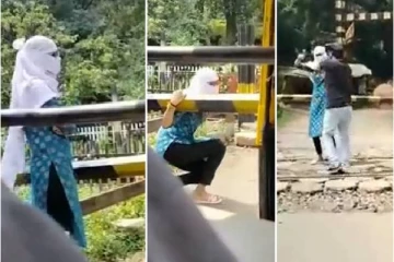 கதறி அழுதபடி ரயின் முன் நின்ற இளம்பெண்! கடைசி நொடியில் காப்பாற்றிய ஹீரோ: வெளியான திக் திக் வீடியோ