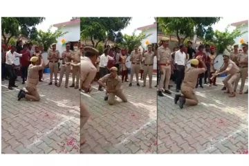 உ.பி. காவல் நிலையத்தில் சீருடையில் பாம்பு போல் நடனமாடிய காவலர்கள் - வைரல் வீடியோ