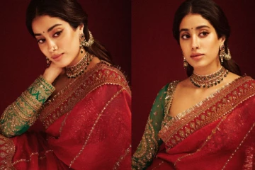 ஜான்வி கபூர் அணிந்துள்ள இந்த சேலையின் விலை இவ்ளோவா? ஷாக்கான ரசிகர்கள்!!