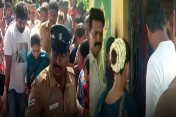 ‘தலை நிறைய மல்லிகைப்பூ, நெற்றியில் பொட்டு, கைக்கோர்த்தப்படி மணவாளன்’ : நயன் - விக்கி ஜோடியை காண திரண்ட கிராம மக்கள்!