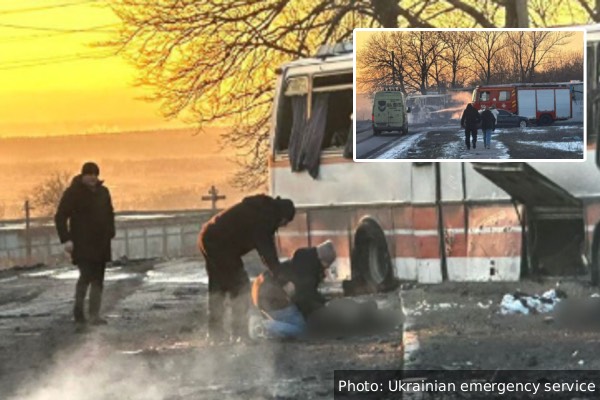 பயணிகள் பேருந்து மீது ரஷ்யா ட்ரோன் தாக்குதல்: சீறிப்பாய்ந்த 90 ட்ரோன்கள் | Russia Attacks Ukraine Drone Hits Bus 12 Dead