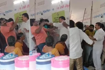 வரிசையில் வர சொன்ன வாக்காளர் - அறைந்த எம்.எல்.ஏ - திருப்பி அடித்த வாக்காளர்