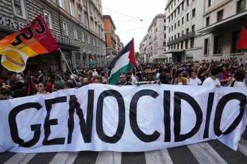 காசா மீது தாக்குதலுக்கு எதிராக இத்தாலியில் ஆவேசமான எதிர்ப்பு