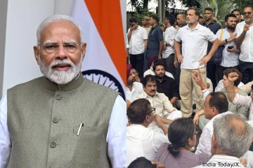 பிரதமர் நரேந்திர மோடி மன்னிப்பு கேட்க வேண்டும்; பதவி விலக வேண்டும்: போராட்டத்தில் ராகுல் காந்தி