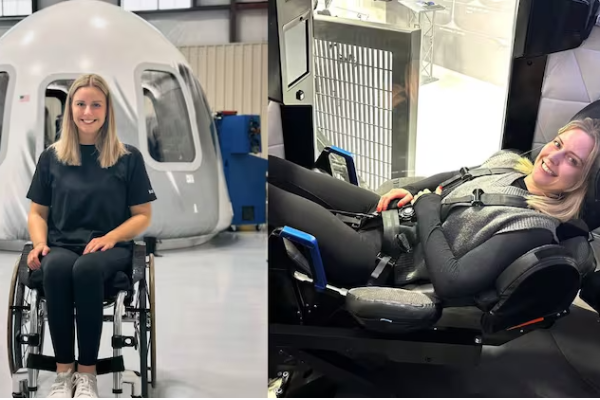 முதல் முறையாக மாற்றுத்திறனாளி பெண் விண்வெளிக்கு சென்று சாதனை | German Women 1St Handicap Person Visit Space