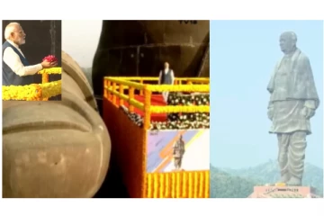 சர்தார் வல்லபாய் பட்டேலின் 147வது பிறந்தநாள் - உலகின் உயரமான அவரது சிலைக்கு பிரதமர் மோடி மலர்தூவி மரியாதை..!