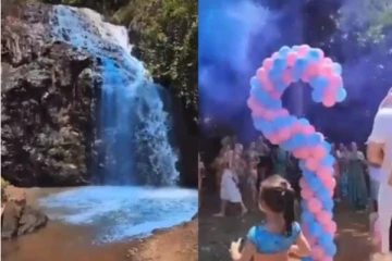 அருவியை நீலமாக மாற்றிய வெளிநாட்டு ஜோடி! இது தேவையா? வைரலாகும் அதிர்ச்சி வீடியோ