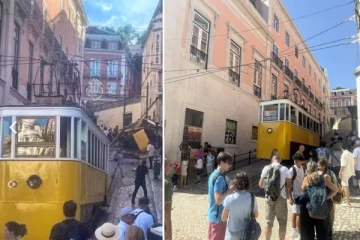 சுற்றுலா பயணிகளை ஈர்க்கும் குளோரியா ஃபியூனிகுலர் ரயில் தடம் புரண்டது: 15 பேர் வரை உயிரிழப்பு