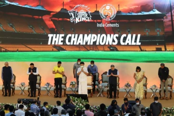 சிஎஸ்கே அணி பாராட்டு விழா முதலமைச்சர் மு.க.ஸ்டாலின் தலைமையில் தொடங்கியது.