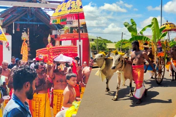 பாரம்பரிய முறையில் கொடியேற்றத்துடன் ஆரம்பமான கிளிநொச்சி கந்தசுவாமி ஆலய மகா உற்சவம்