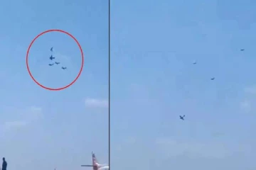 விமான சாகச நிகழ்ச்சி; நொடியில் நேர்ந்த விபத்தில் விமானி பலி - பரபரப்பு காட்சிகள்!